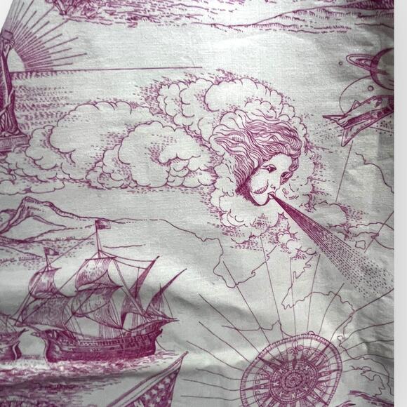 1.9 Yds RED "Discovery 1492" Commemorative Quilt Fabric by Jinny Beyer - Picture 4 of 10